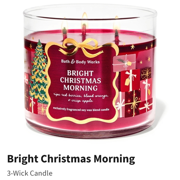 🛍BOGO 50%🎄🌄🕯NWT‼️ Bath & Body Works "Bright Christmas Morning" 3-wick Candle - Picture 7 of 9